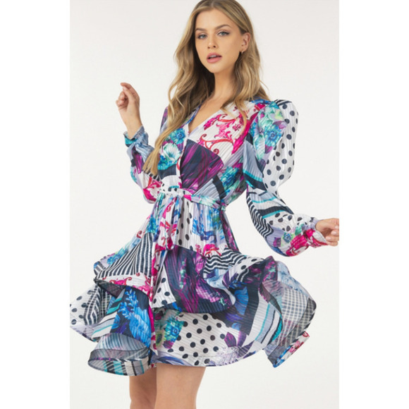 Dresses & Skirts - Floral and Polka Dot Women's Dress
